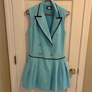 Alexia Admor Light Blue Dress with Black Accents size medium excellent